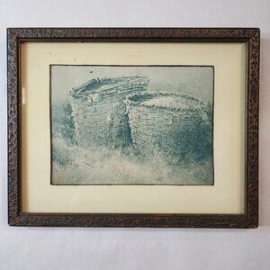 Herbert Shuptrine "Frost Nipped" Framed Print With Rustic Frame 10"x8" Vintage A